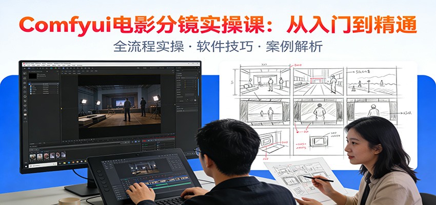 ComfyUI电影分镜实操课:分镜一致性,全流程AI视频制作,零基础也能做专业分镜-大米网创