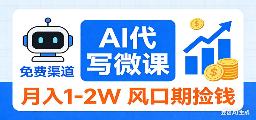 2026告别打工!AI 代写微课,提供免费渠道,月入 1-2W 风口期捡钱-大米网创