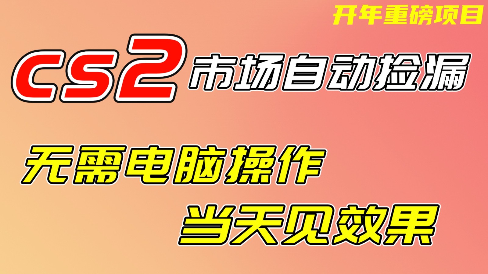 CS2市场挂机项,无需电脑操作,无需进入游戏,当天见效果,支持任何形式验证-大米网创