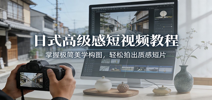 日式高级感短视频教程：掌握极简美学构图，轻松拍出质感短片-大米网创