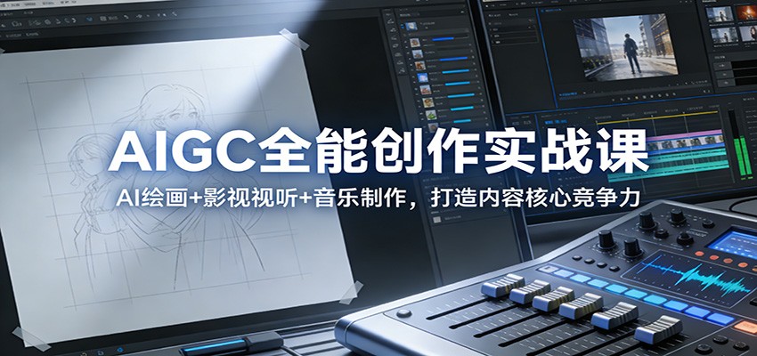 AIGC全能创作实战课：AI绘画+影视视听+音乐制作，打造内容核心竞争力-大米网创