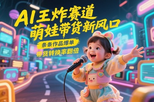AI王炸赛道，萌娃带货新风口，条条作品爆单，带货转换率翻倍，核心逻辑拆解-大米网创