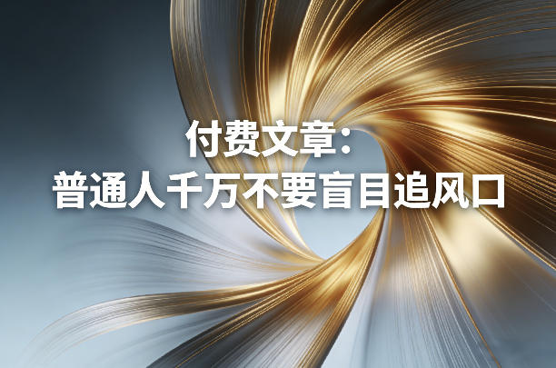 付费文章：普通人千万不要盲目追风口-大米网创