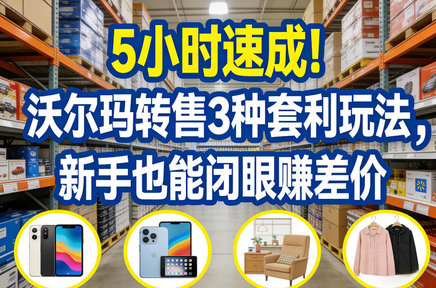 5小时速成!沃尔玛转售3种套利玩法,新手也能闭眼賺差价-大米网创