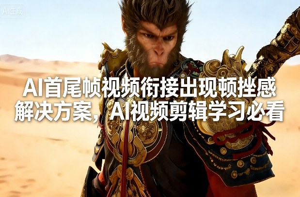 AI首尾帧视频衔接出现顿挫感解决方案，AI视频剪辑学习必看-大米网创