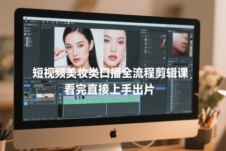 短视频美妆类口播全流程剪辑课，看完直接上手出片-大米网创