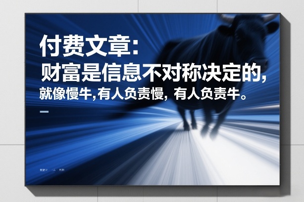 付费文章：财富是信息不对称决定的，就像慢牛，有人负责慢，有人负责牛-大米网创