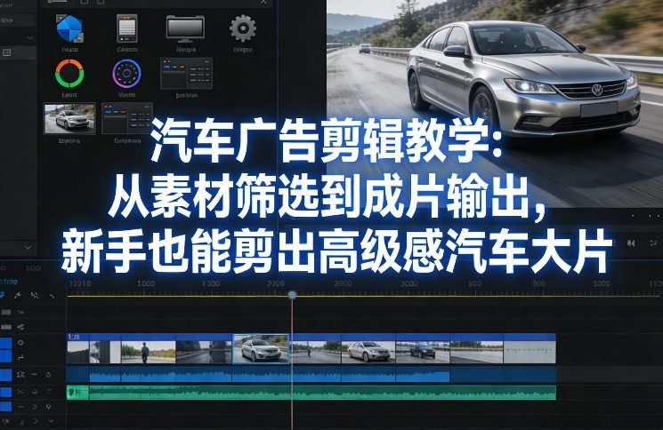 汽车广告剪辑教学:从素材筛选到成片输出,新手也能剪出高级感汽车大片-大米网创