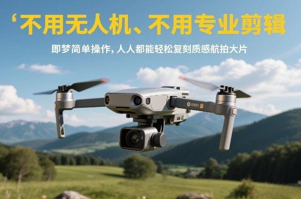不用无人机、不用专业剪辑，即梦简单操作，人人都能轻松复刻质感航拍大片-大米网创