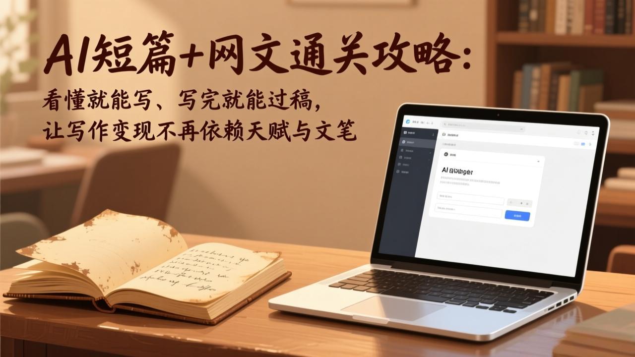 AI短篇+网文通关攻略：看懂就能写、写完就能过稿，让写作变现不再依赖天赋与文笔-大米网创