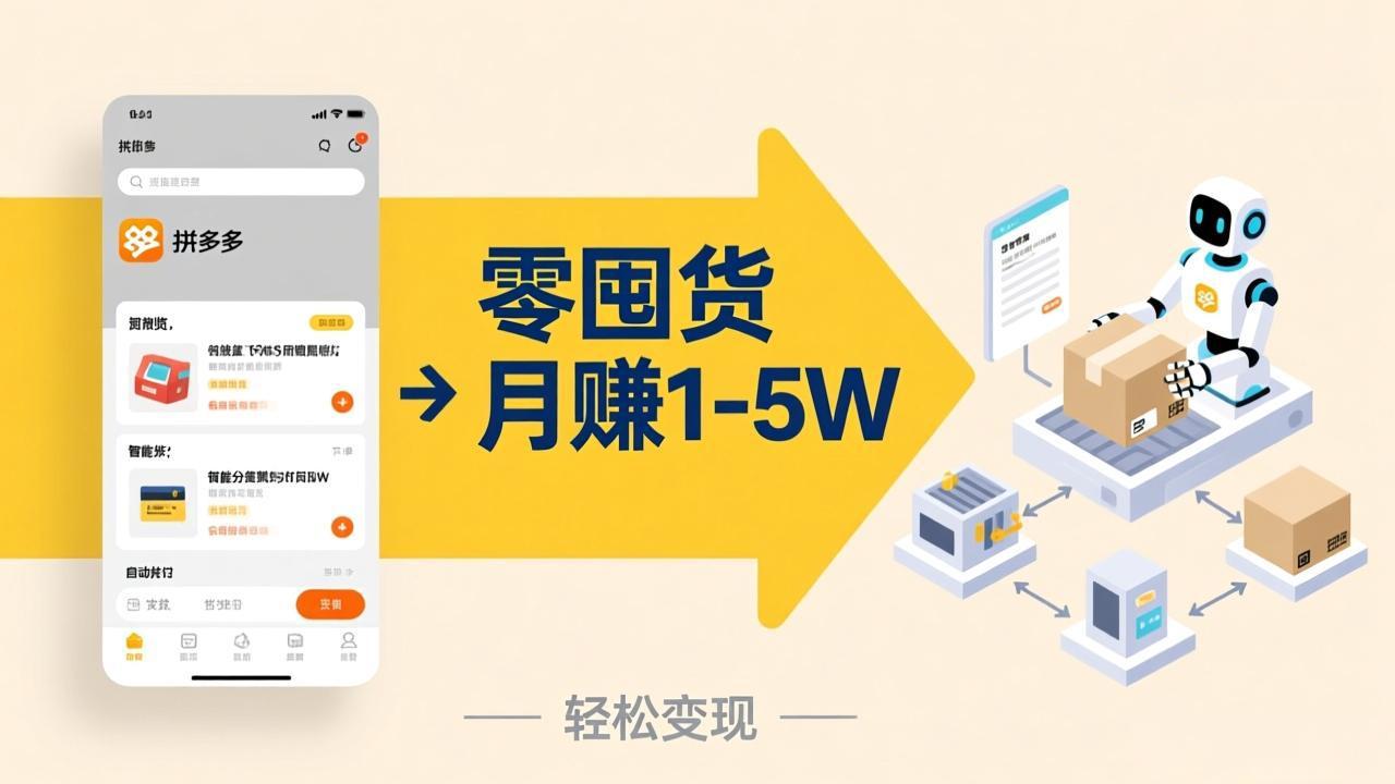 不用囤货不用跑单！拼多多虚拟玩法，机器人管理发货和客服，帮你月赚 1-5W-大米网创