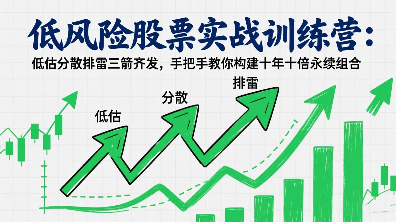 低风险股票实战训练营：低估分散排雷三箭齐发，手把手教你构建十年十倍永续组合-大米网创