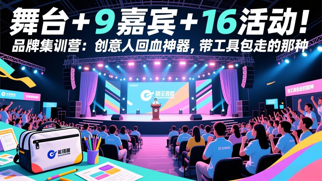 舞台 + 9 嘉宾 + 16 活动！品牌集训营：创意人回血神器，带工具包走的那种-大米网创