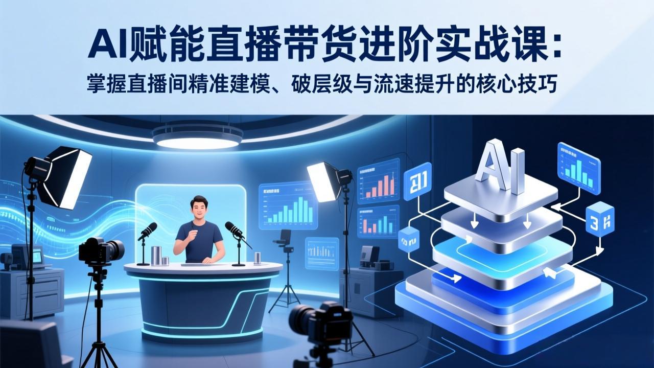 AI赋能直播带货进阶实战课：掌握直播间精准建模、破层级与流速提升的核心技巧-大米网创