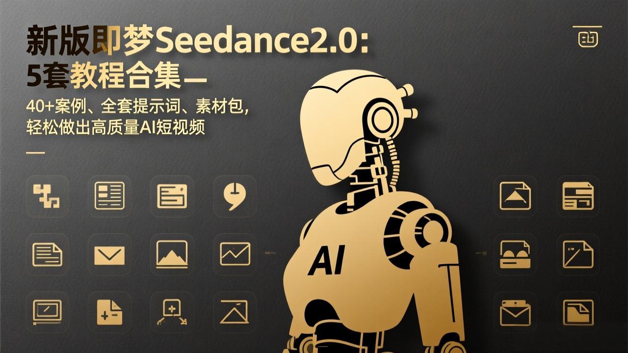 新版即梦Seedance2.0：5套教程合集，40+案例、全套提示词、素材包，轻松做出高质量AI短视频-大米网创