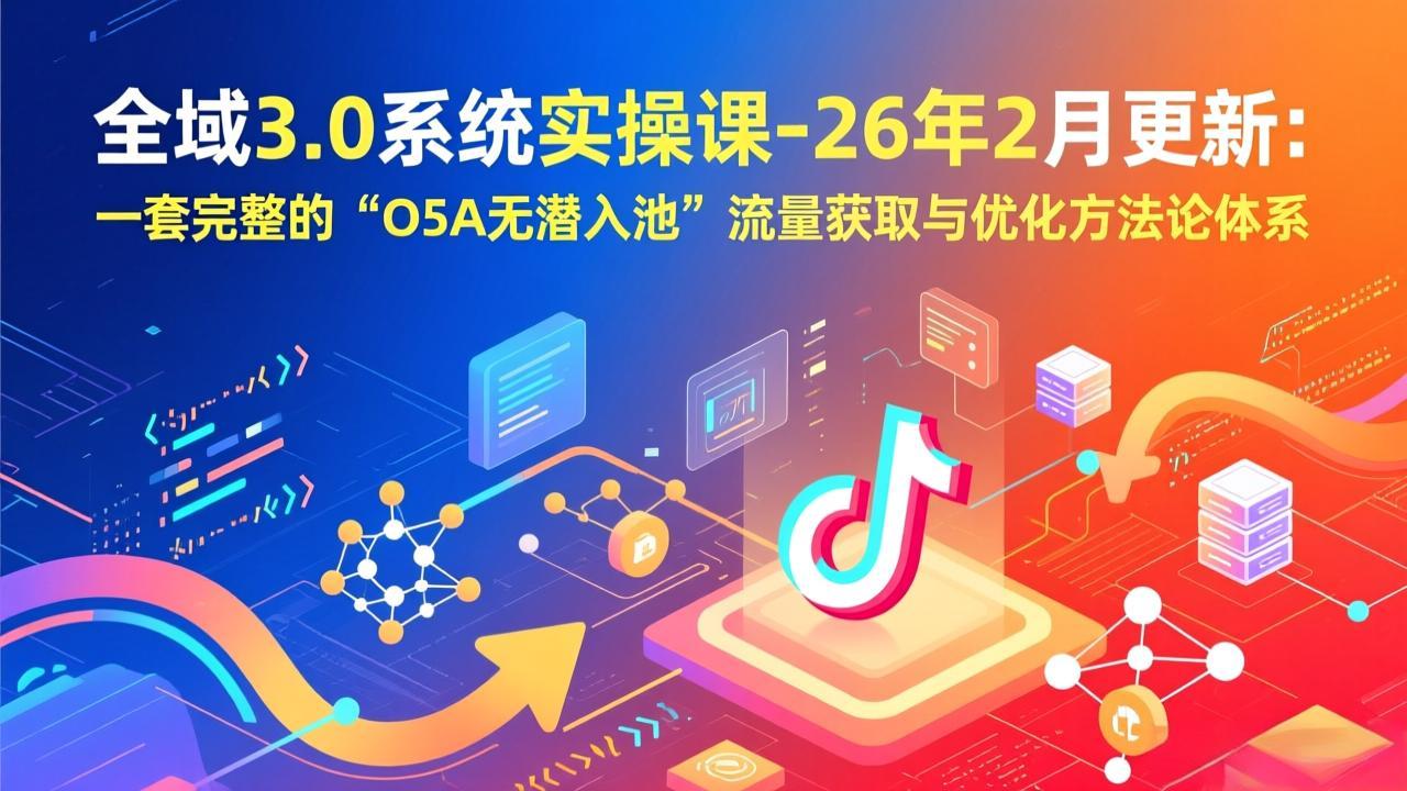 全域3.0系统实操课-26年2月更新：一套完整的“O5A无潜入池”流量获取与优化方法论体系-大米网创