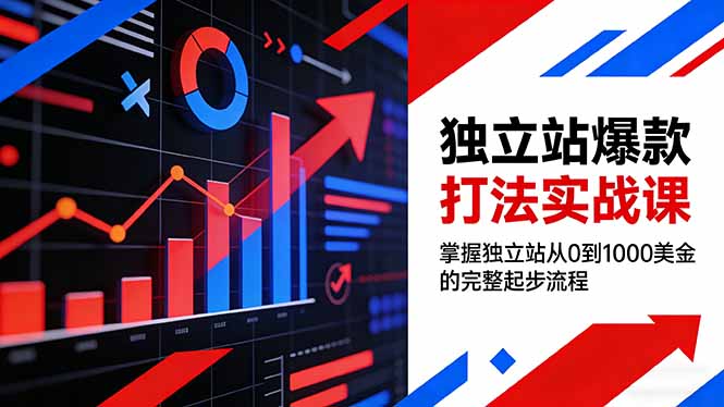 独立站爆款打法实战课,掌握独立站从0到1000美金的完整起步流程-大米网创