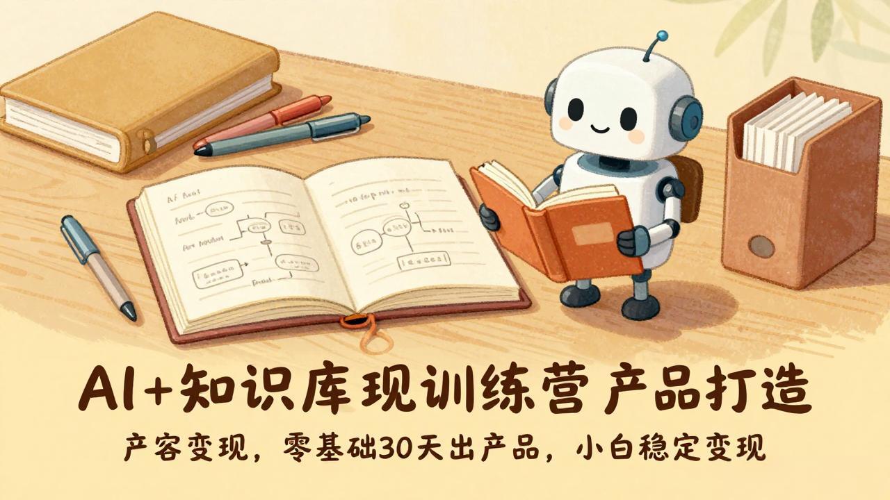 AI+知识库变现训练营，产品打造、内容创作、全平台变现，零基础30天出产品，小白稳定变现-大米网创