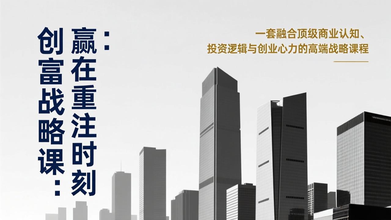 《创富战略课：赢在重注时刻》一套融合顶级商业认知、投资逻辑与创业心力的高端战略课程-大米网创