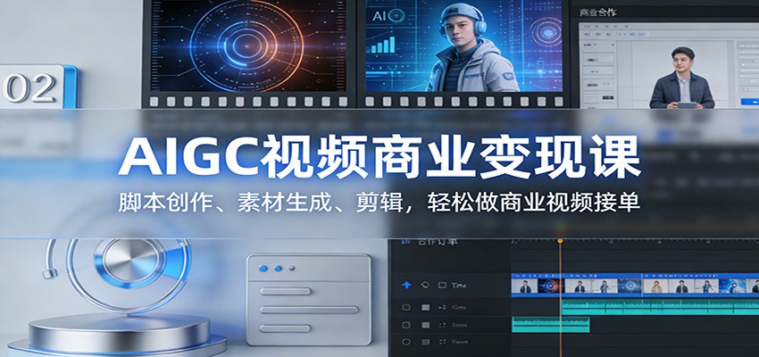 AIGC视频商业变现课:脚本创作、素材生成、剪辑,轻松做商业视频接单-大米网创