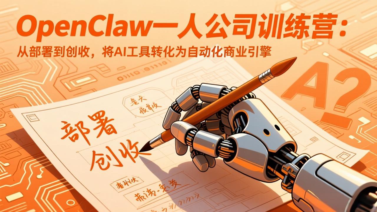 OpenClaw一人公司训练营：从部署到创收，将AI工具转化为自动化商业引擎-大米网创