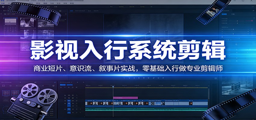 影视系统剪辑，商业短片、意识流、叙事片实战，零基础入行做专业剪辑师-大米网创