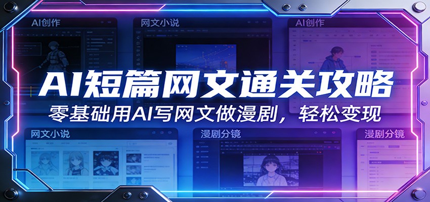 AI短篇网文通关攻略：零基础用AI写网文做漫剧，轻松变现-大米网创
