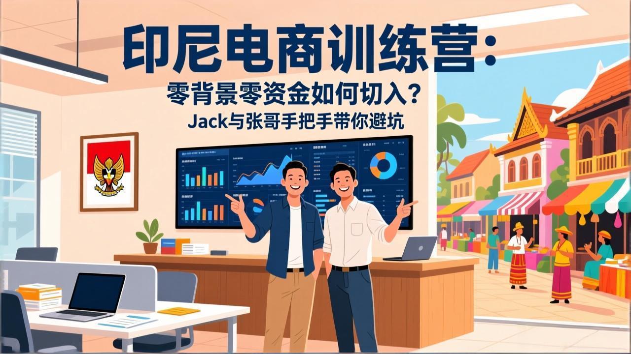 印尼电商训练营：零背景零资金如何切入？Jack与张哥手把手带你避坑-大米网创