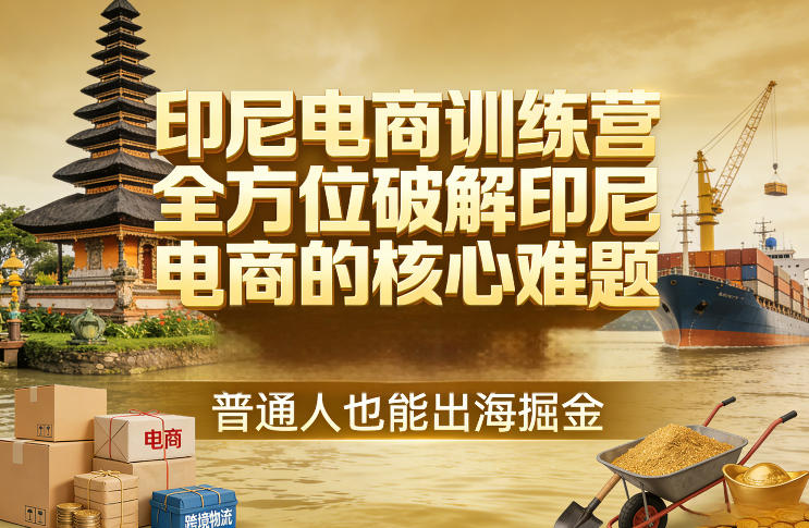 印尼电商训练营，全方位破解印尼电商的核心难题，普通人也能出海掘金-大米网创