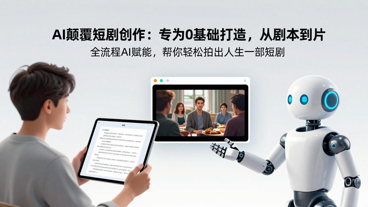 AI颠覆短剧创作：专为0基础打造，从剧本到成片全流程AI赋能，帮你轻松拍出人生第一部短剧-大米网创
