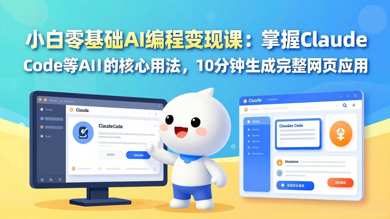 小白零基础AI编程变现课：掌握Claude Code等AI工具的核心用法，10分钟生成完整网页应用-大米网创