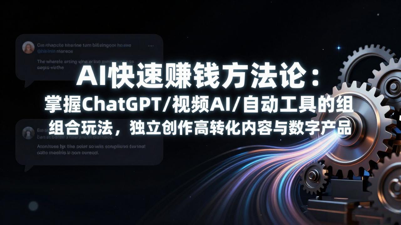 AI快速赚钱方法论：掌握ChatGPT/视频AI/自动化工具的组合玩法，独立创作高转化内容与数字产品-大米网创