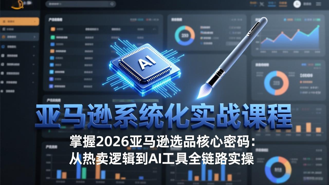 亚马逊系统化实战课-更新3月：2026最新选品方法论，从热卖原因分析到AI作图，提升选品成功率-大米网创