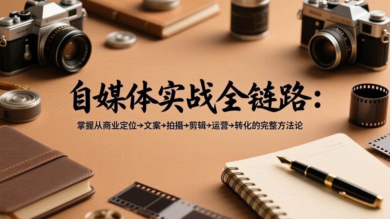 自媒体实战全链路：掌握从商业定位→文案→拍摄→剪辑→运营→转化的完整方法论-大米网创