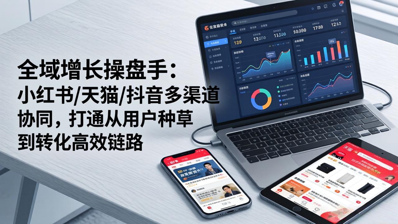 全域增长操盘手：小红书/天猫/抖音多渠道协同，打通从用户种草到转化高效链路-大米网创