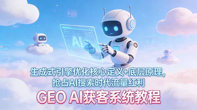 GEO AI获客系统教程：生成式引擎优化核心定义+底层原理，抢占AI搜索时代流量红利-大米网创