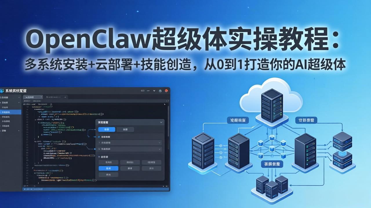 OpenClaw-小龙虾 超级体实操教程：多系统安装+云部署+技能创造，从0到1打造你的AI超级体-大米网创