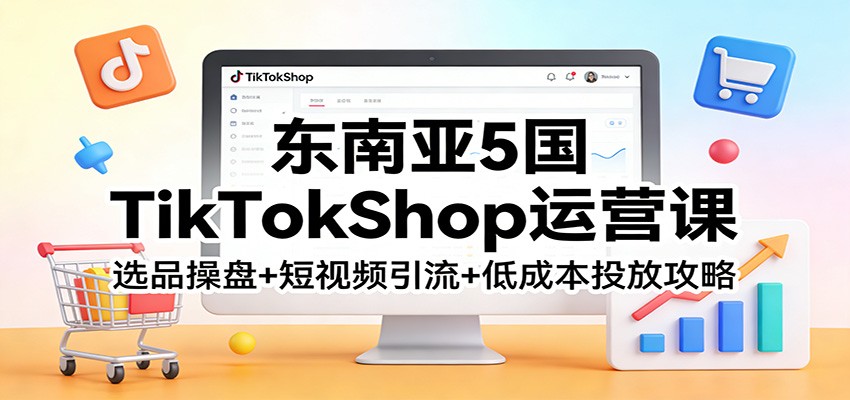 东南亚5国TikTokShop运营课：选品操盘+短视频引流+低成本投放攻略-大米网创