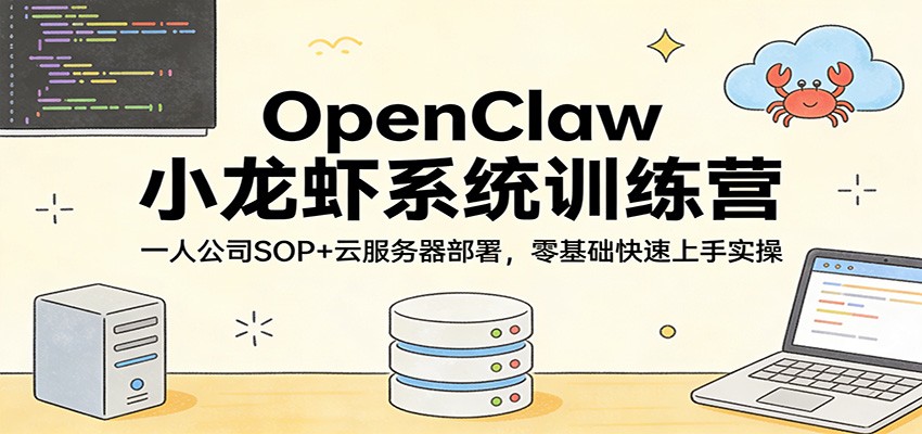 OpenClaw小龙虾系统训练营:一人公司SOP,云服务器部署,零基础快速上手实操-大米网创