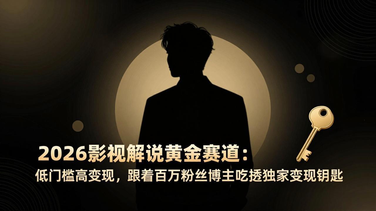2026影视解说黄金赛道：低门槛高变现，跟着百万粉丝博主吃透独家变现钥匙-大米网创
