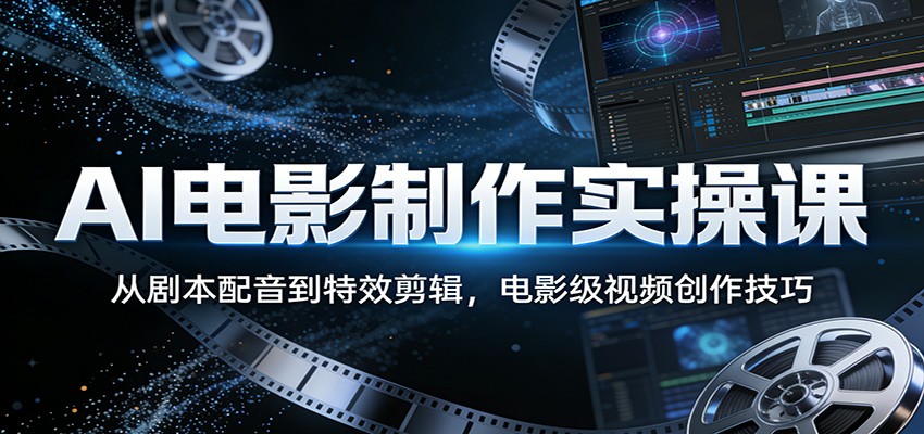 AI电影制作实操课：从剧本配音到特效剪辑，电影级视频创作技巧-大米网创