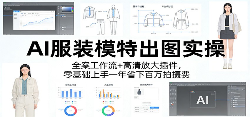 AI服装模特出图实操:全案工作流+ 高清放大插件,零基础上手一年省下百万拍摄费-大米网创