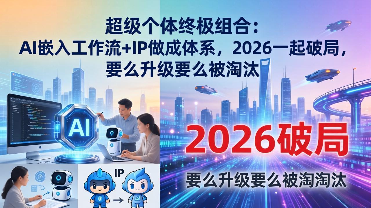超级个体终极组合-更新：AI嵌入工作流+IP做成体系，2026一起破局，要么升级要么被淘汰-大米网创