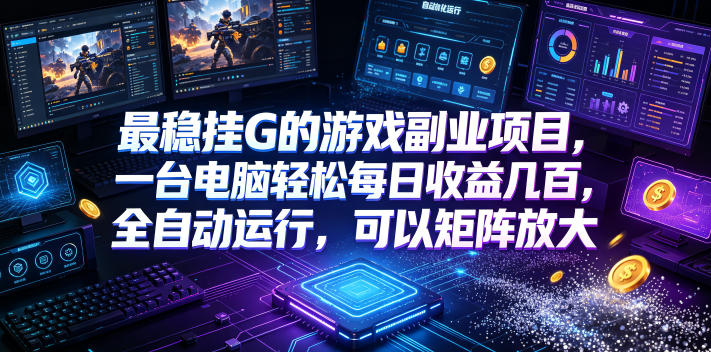 低成本网游挂机项目,单号保底日入100左右,可矩阵放大!合法合规!-大米网创