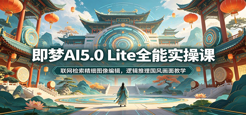 即梦AI5.0 Lite全能实操课:联网检索精细图像编辑,逻辑推理国风画面教学-大米网创