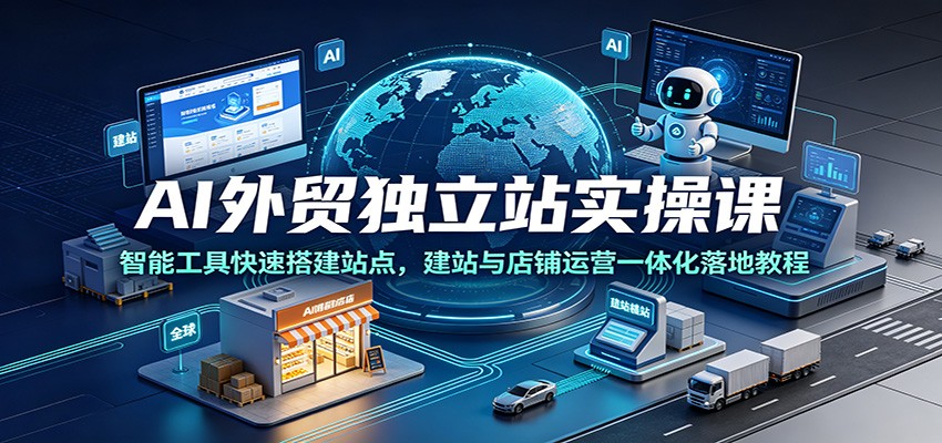 AI外贸独立站实操课：智能工具快速搭建站点，建站与店铺运营一体化落地教程-大米网创