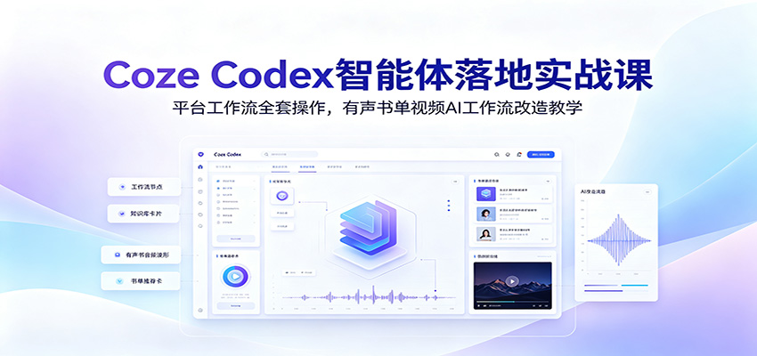 Coze Codex智能体落地实战课:平台工作流全套操作,有声书单视频AI工作流改造教学-大米网创