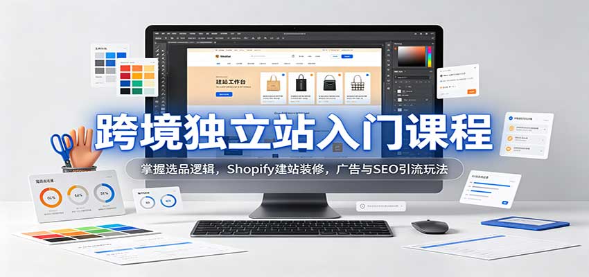 跨境独立站入门课程：掌握选品逻辑，Shopify建站装修，广告与SEO引流玩法-大米网创