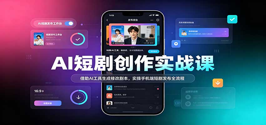 AI短剧创作实战课：借助AI工具生成修改剧本，实操手机端短剧发布全流程-大米网创