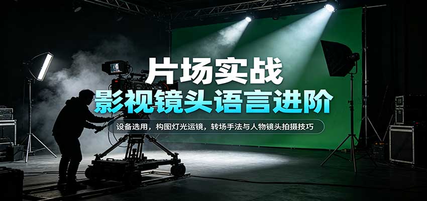 影视镜头语言进阶：设备选用，构图灯光运镜，转场手法与人物镜头拍摄技巧-大米网创